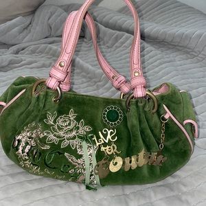 Juicy Couture shoulder bag Y2K vintage green and pink
